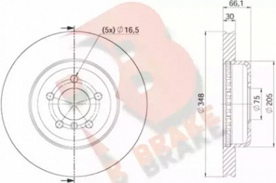 R BRAKE 78rbd23554 -  Тормозной диск